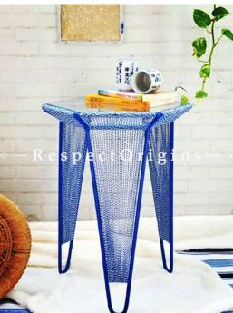 Buy Blue Iron Hexagon Table in 17.75in x21in At RespectOrigins.com
