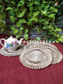 Jute Table Mat or Hot Plate holder; Set of 6 Natural Organic Eco-friendly Jute. Available in 8 and 12"; Respect Origins.com