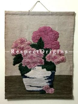 Floral Design Handcrafted Jute Wall Hanging; H30xW24 Inches; RespectOrigins.com