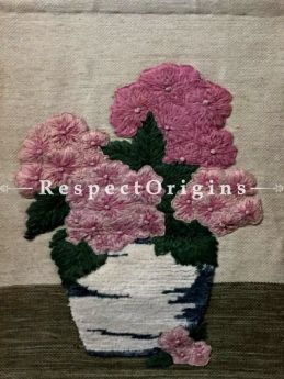 Floral Design Handcrafted Jute Wall Hanging; H30xW24 Inches; RespectOrigins.com