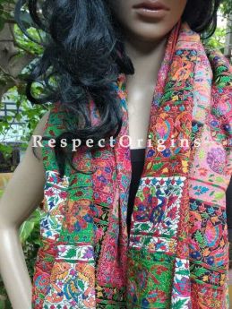 Buy Fancy Ladies Shawl, Kashmiri Sozni Embroidery jamawaar Style Pashmina Shawls, 80x36 in At RespectOriigns.com
