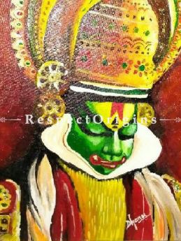 Kathakali Painting - 18In x 24In Framed Acrylic On Canvas.