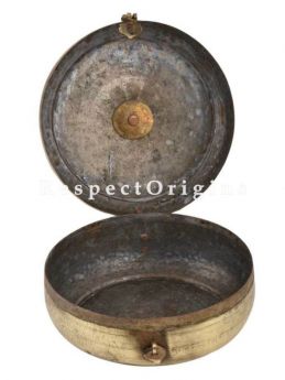 Buy Vintage Round Brass Roti Box With Engraved Lid At RespectOrigins.com