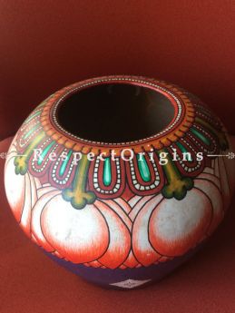 Buy Tribal Artwork Container Made Of Clay; 9X9X9 Inches at RespectOrigins.com