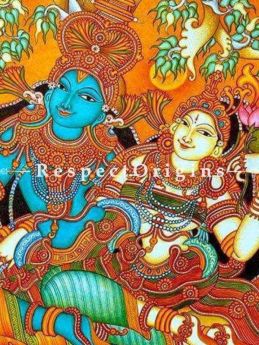 Buy Stunning Radhe Krishna - Handmade Mural Painting On Canvas 48X72;RespectOrigins