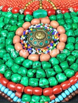 Fabulous Multicolored Beads; Ladhaki Bead-work Necklace; Red, Blue and Green Beaded Chocker; RespectOrigins.com