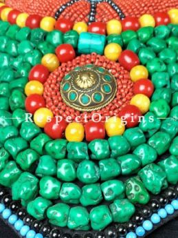 Stunning Multicolored Beads; Ladakhi Bead-work Necklace; Black, Red, Blue, Yellow and Green Beaded Chocker; RespectOrigins.com