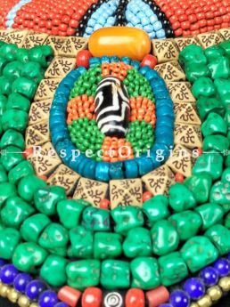 Beautiful Multicolored Beads; Ladakhi Bead-work Necklace; Gold, Red, Blue and Green Beaded Chocker; RespectOrigins.com
