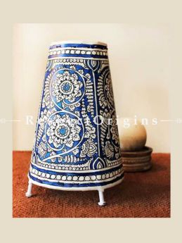 Buy inky blue & White Peacock; Leather Lampshade; 16 in At RespectOrigins.com