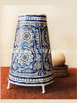 Buy inky blue & White Peacock; Leather Lampshade; 16 in At RespectOrigins.com