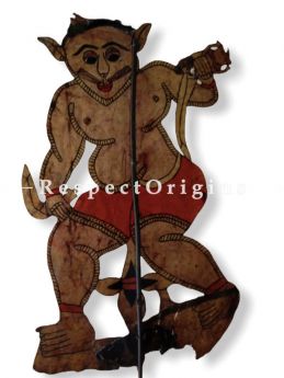 Monkey Warrior Puppet in Leather Aboriginal Wall Art; Hand Painted Puppetry.; RespectOrigins.com