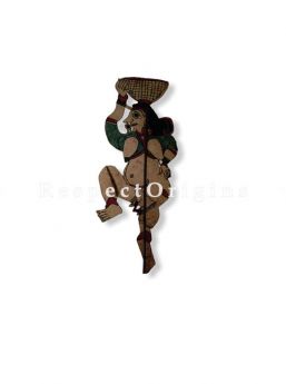 Tribal Man Puppet in Leather Aboriginal Wall Art; Hand Painted Puppetry.; RespectOrigins.com