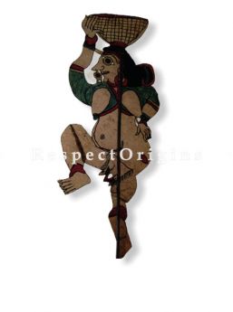 Tribal Man Puppet in Leather Aboriginal Wall Art; Hand Painted Puppetry.; RespectOrigins.com
