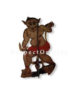 Monkey Warrior Puppet in Leather Aboriginal Wall Art; Hand Painted Puppetry.; RespectOrigins.com
