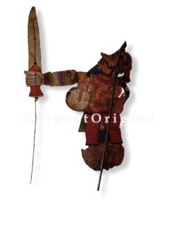  Tribal Warrior Puppet in Leather Aboriginal Wall Art; Hand Painted Puppetry.; RespectOrigins.com