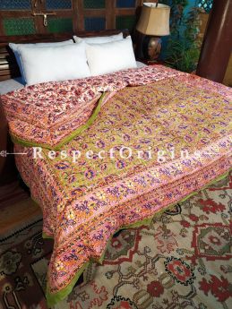Leela Luxury Rich Cotton- filled Reversible King Comforter; Hand Block-printed; 105 x 87 Inches; RespectOrigins.com