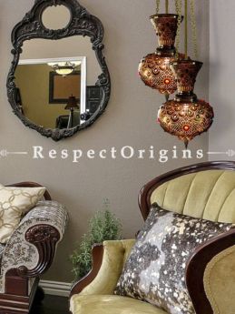 Buy Moroccan inspired Handcrafted Hanging Lamp in Copper and orange Glasswork. At RespectOrigins.com