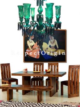 Buy Emerald Green Handcrafted Chandelier Light with 6 Arms At RespectOriigns.com