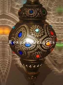 Buy Moroccon inspired Handcrafted Hanging Lamp in Beaded Copper Holder At RespectOriigns.com