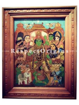 Buy Lord Vishnu Painted on Glass in Tanjavur Temple Painting Art At RespectOrigins.com