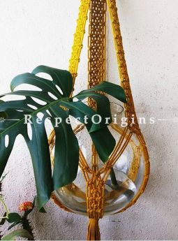 Buy Macrame Pot Holder For Terrariums, Hanging, Yellow At RespectOrigins.com