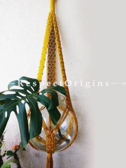 Buy Macrame Pot Holder For Terrariums, Hanging, Yellow At RespectOrigins.com