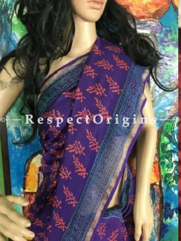 Buy Maheshwari Violet Silk Sarees Online; RespectOrigins.com