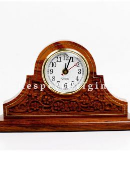 Buy Tambour Style Mantel Fireplace Rosewood Wooden Clock At RespectOrigins.com