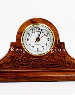 Buy Tambour Style Mantel Fireplace Rosewood Wooden Clock At RespectOrigins.com