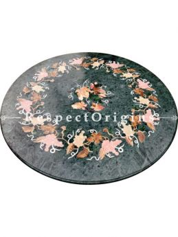 Buy Awesome Green Marble Handcrafted Pietra Dura Coffee Table with inlay Work At RespectOriigns.com