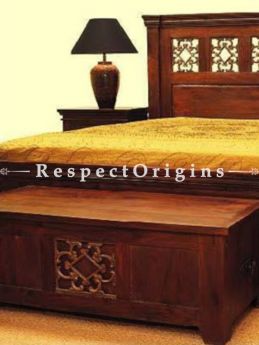 Buy Marianna Solid Wood Carved Bedroom Set; Double Bed, Night Stand, Dresser with Mirror, Storage Bench; Handcrafted At RespectOrigins.com