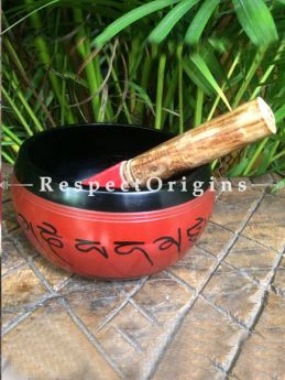 Buy Red and Black Handmade Vintage Brass Buddhist Meditation Tibetan Singing Bowl; Musical instrument For Meditation; 6 Inches At RespectOrigins.com