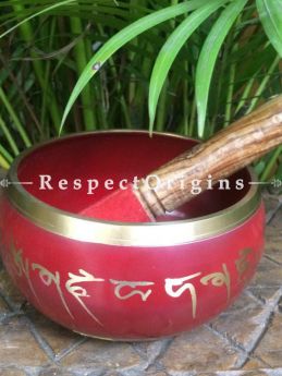 Buy Red Handmade Vintage Brass Meditation Tibetan Buddhist Singing Bowl; Musical instrument For Meditation; 6 Inches At RespectOrigins.com