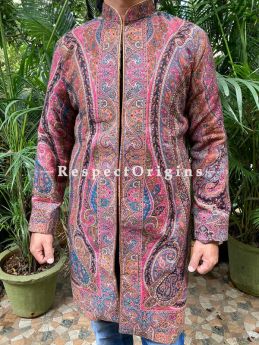 Multi-Color Lavish Formal Mens Designer Detailing Jamavar Jacket in Wool Blend; Silken Lining; RespectOrigins.com