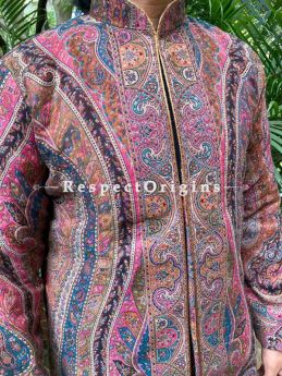 Multi-Color Lavish Formal Mens Designer Detailing Jamavar Jacket in Wool Blend; Silken Lining; RespectOrigins.com