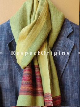 Yellow; Wool; Hand Woven; Men Scarf; 80x27 inches, RespectOrigins.com