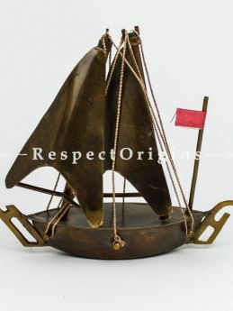 Buy 18 inches Brown Wood Sail Boat Ship Art Sculpture Nautical Ocean Sea Beach Decor At RespectOrigins.com