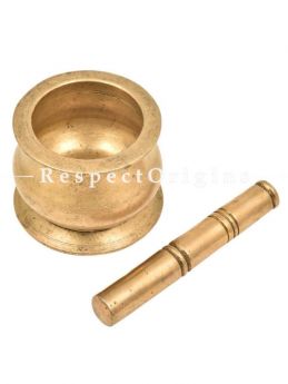 Buy Mortar Pestle Brass, Food Crusher pot shaped At RespectOrigins.com