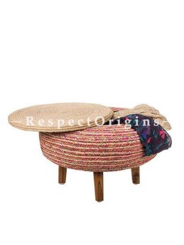 Buy Multi- Usage Ottoman, Up Cycled Tyre With Jute Rope And Wooden legs At RespectOrigins.com