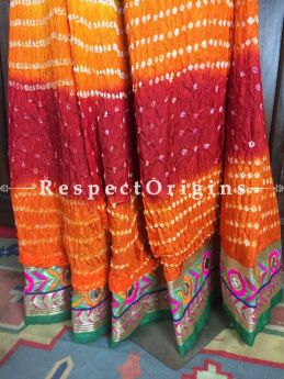 Buy Multicolor Silk Handcrafted Jaipur Bhandej Long Skirt at RespectOrigins.com