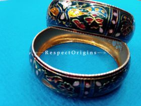 Multicoloured Minakari Bangles; Copper Alloy, RespectOrigins.com