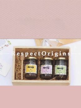 Wellness Gift Box; Pack of Flavored Honey & Honey Dipper; RespectOrigins.com