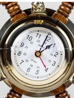 Buy Vintage 16 Inches Pirates Nautical Porthole Brass Clock Ship Wheel At RespectOrigins.com