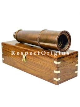 Buy Nautical Decor Pirate Boat Brass Spyglass with Functional Optical Zooms & Genuine Rosewood StoRing Case Anchor Emblem inlaid 32 inches, Vintage Copper At RespectOrigins.com