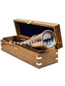 Buy Nautical Decor Pirate Boat Brass Spyglass with Functional Optical Zooms & Genuine Rosewood StoRing Case Anchor Emblem inlaid 32 inches, Vintage Copper At RespectOrigins.com