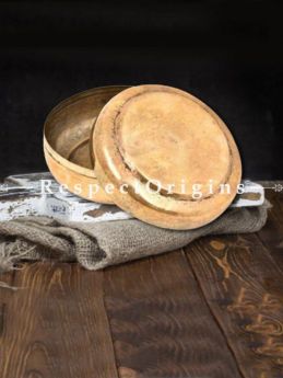 Buy Round Brass Roti Box With Engraved Lid At RespectOrigins.com