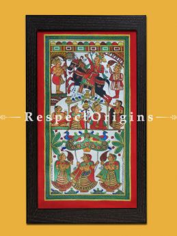 Buy  Folk Art of Rajasthan.Pabbuji ki Phad Scroll Painting 12x24; RespectOrigins.com;RespectOrigins.com