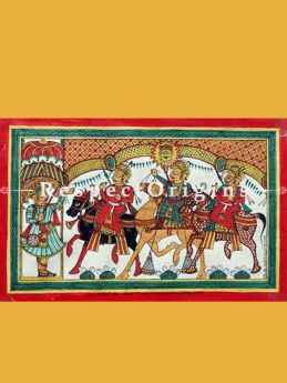 Buy Horizontal Folk Art of Rajasthan.Pabbuji ki Phad Scroll Painting 24x12;RespectOrigins.com
