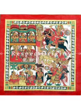 Buy Folk Art of Rajasthan.Pabbuji ki Phad Scroll Painting 12x24;RespectOrigins.com