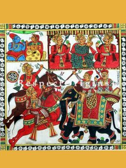 Folk Art of Rajasthan; Phad Scroll Painting 12x12